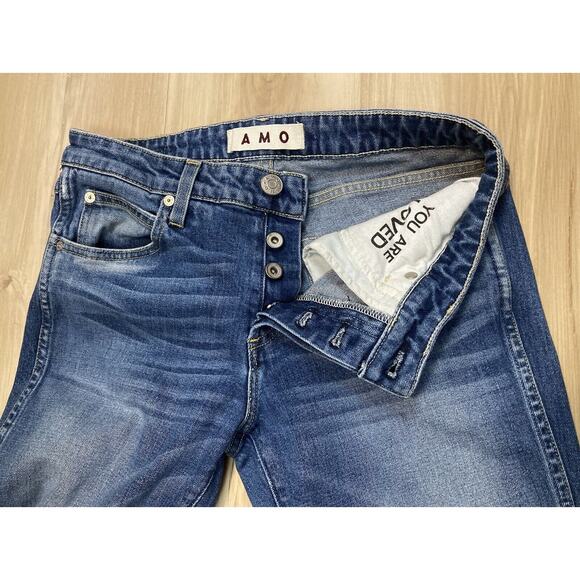 AMO Jeans Tomboy Sz 27 in Dive Bar Button Fly Fray Hem 27x25” - Picture 6 of 16